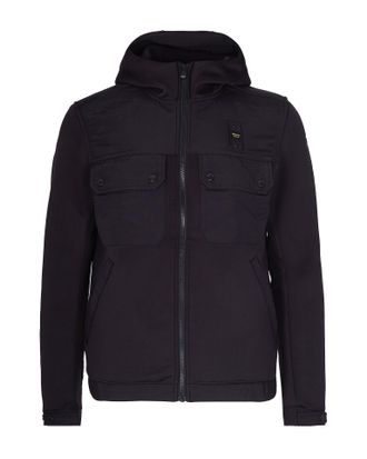 Blauer Scuba Fabric Black Jacket With Hood