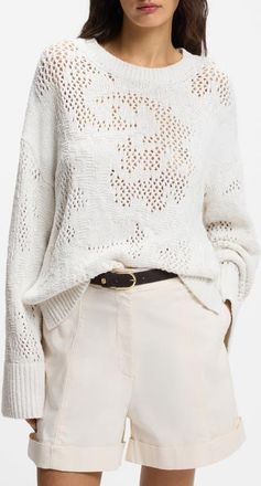Boss Orange by Hugo Boss Open Knit Sweater in Soft Cream at Nordstrom, Size X-Large