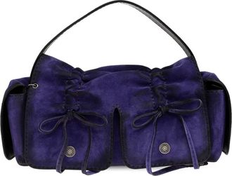 Acne Studios Handbags, unisex, Purple, Size: ONE SIZE Multipocket Suede Shoulder Bag