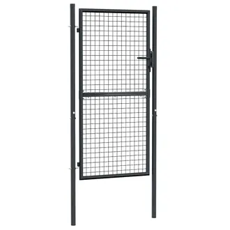 vidaXL Puerta De Jard&iacute;n De Malla De Acero Galvanizado, 100 X 175 Cm, Gris Vidaxl
