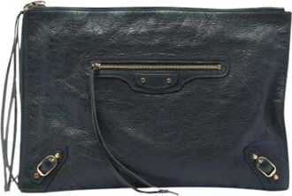 Balenciaga Pre-owned Vintage Clutch - Dames - Vintage Clutch - Grijs - ONE Size - Leer - Vintage
