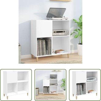 vidaXL Mobile porta vinili - Mobile Porta Dischi Bianco 84,5x38x89 cm in Legno Multistrato