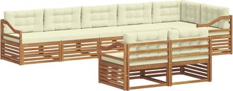 vidaXL Conjunto De Sof&aacute;s De Exterior 8 Uds. Natural Y Crema Vidaxl