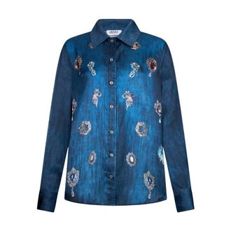 Liu Jo Shirts, female, Blue, Size: XS Camicia con stampa digitale