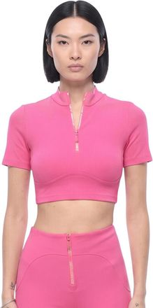 Off-white Pink Mock Collar T-Shirt