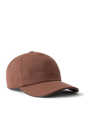 Canali Wool and Linen-Blend Twill Baseball Cap