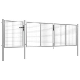 Berkfield Home Garden Gate Steel 400x75 cm Silver