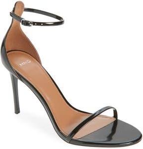 Mango Fina Ankle Strap Sandal in Black at Nordstrom Rack, Size 9Us / 40Eu