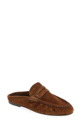Saint Laurent Le Penny Loafer Mule in Brown at Nordstrom, Size 7.5Us