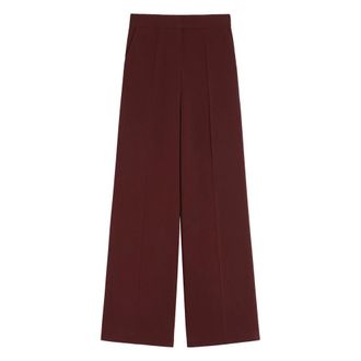 Max Mara Tuxedo-style Cady Trousers - female - Max Mara - Wide Trousers - Red - XS - Trousers