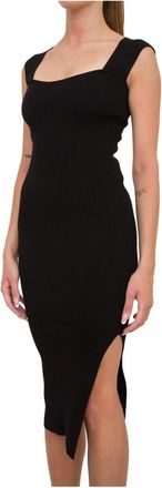 Marella Vestito Midi Jurk - Dames - Casual kleedjes - Zwart - M - Polyester - Kleedjes