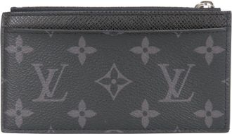 Louis Vuitton Black Noir Monogram Eclipse Taiga Leather Coin Purse/Coin Case (Pre-Owned)