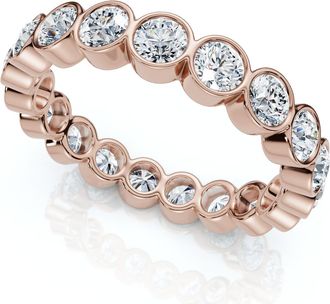 Pompeii3 2Ct Bezel Set Diamond Eternity Wedding Ring 14k Gold of Platinum Lab Grown