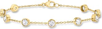 Ross-Simons Bezel-Set CZ Station Bracelet in 18kt Gold Over Sterling