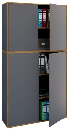 VCM Vcm - Gabinete De Oficina De Madera Carpeta Gabinete De Archivo Muebles De Oficina Gabinete Salia 5 Veces De Ancho 100 Cm Puertas Giratorias (antracit