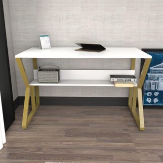 Decorotika Wake Study & Writing Desk in Metallic Gold