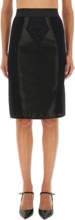 Dolce & Gabbana Satin And Powernet Midi Skirt