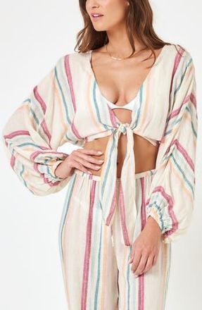 L*Space Reese Tie Front Cover-Up Top in It Comes In Waves at Nordstrom Rack, Size Small