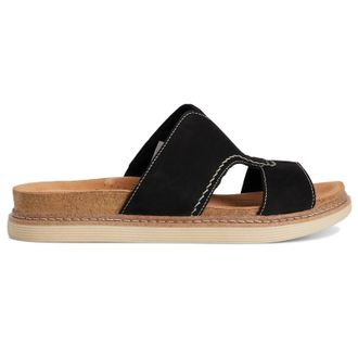 Clarks Arwell Walk Nubuck Womens Slides Sandals - Black - Size:UK 5.5