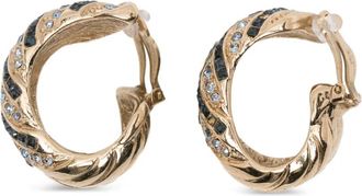 Saint Laurent Orecchini a cerchio con strass 1980-2000 - Oro