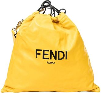 Fendi Yellow Calfskin Leather Drawstring Shoulder Bag, Never Carried (Authentic Pre-Loved)