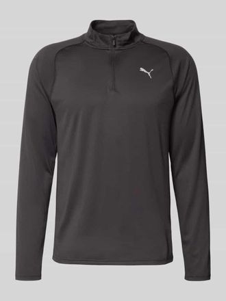 Puma Langarmshirt mit Stehkragen und Rei&szlig;verschluss in Black, Gr&ouml;&szlig;e XXL