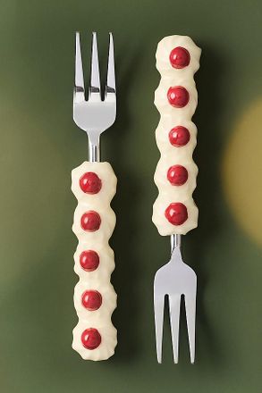 Anthropologie Yule Appetizer Forks, Set of 2