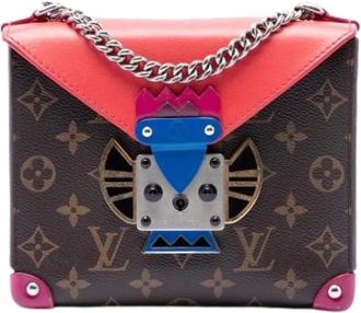 Louis Vuitton Pre-owned Tribal Mask Pochette PM - Dames - Vintage Mini Tas - Bruin - ONE Size - Leer - Vintage