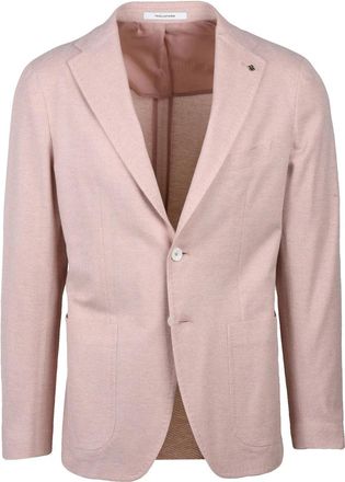 Tagliatore Pink Two-Button Unlined Cotton Blazer
