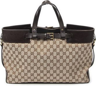 Gucci Pre-owned Womens Horizontal Belt Tote Handbag - Beige - One Size