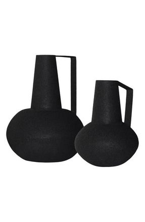 RENWIL Monarda Set of Two Iron Vases in Black at Nordstrom