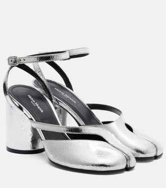 Maison Margiela Tabi metallic leather pumps