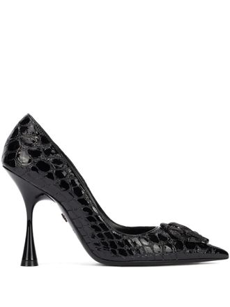 Roberto Cavalli Pumps con effetto coccodrillo - Nero