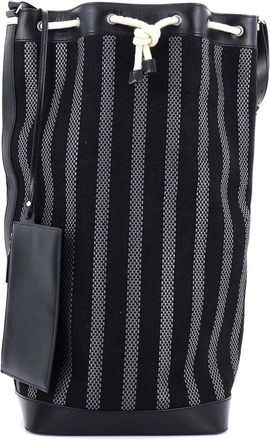 Saint Laurent Sport Bucket Bag Striped Canvas And Leather (Authentic Pre-Loved)