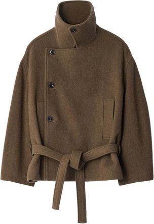 Christophe Lemaire Korte omslagjas - Dames - Jas met riem - Bruin - S - Katoen - Jassen