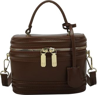 Generic Women Bucket Satchel Top Handle Crossbody Bag Retro Leather Purse and Handbag Fashion Ladies Tote Shoulder Bags (Brown)