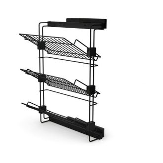 Emuca Zapatero Lateral Extra&iacute;ble Para Armarios Y Vestidores Hack, Derecha, Acero, Pintado Negro Texturizado - Emuca