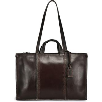 OLD TREND Freesia Genuine Leather Structured Carryall Tote in Taupe at Nordstrom