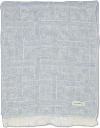 Emporio Armani Stola in Lino Garzato con Lurex - - Accessories - unisex - Blu - ONE SIZE