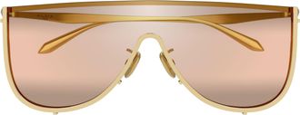 Alaia Gold Aa0094S Oversized Shield Sunglasses