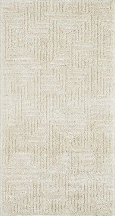 Nazar Rugs Alfombra geom&eacute;trica en relieve de color crema - 80x150 cm