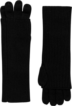 Michael Kors Ribbed-knit Handschoenen - Dames - Handschoenen - Zwart - ONE Size - Wol - Accessoires