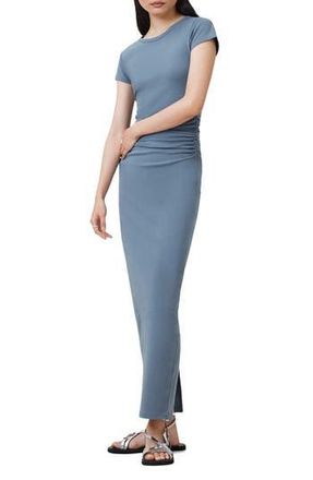 AllSaints Katarina Slim Fit Cap Sleeve Maxi Dress in Flint Stone Blue at Nordstrom Rack, Size 10 Us / 14 Uk