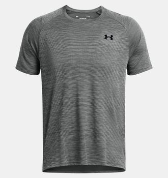 Under Armour Trainingsshirt UNDER ARMOUR UA TECH TEXTURED SS, Herren, Gr. XXL, schwarz (castlerock,, schwarz), Obermaterial: 100% Polyester, normal, Rundhals, Shir