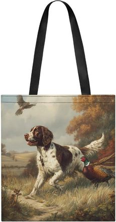Generic Springer Spaniel Dog Pheasant Hunting Tote Bag for Women Men Shoulder Bags Purses Pouch Handbags