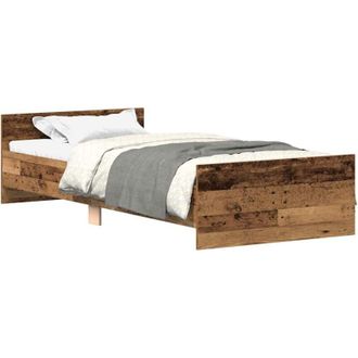 vidaXL Bed Frame without Mattress Old Wood 100x200 cm Engineered Wood Vidaxl