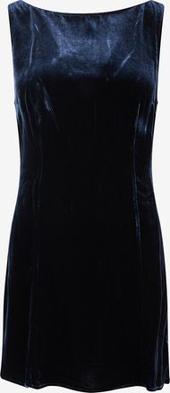 Reformation Kurzes Samtkleid mit Bootshalsausschnitt Brisbane