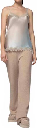 Max & Moi Silk Cami With Lace Trim In Gradient Sky