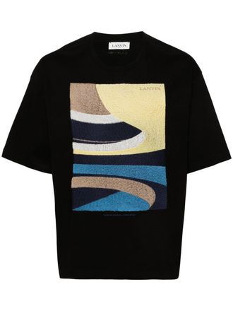 Lanvin T-shirt con ricamo Daunou - Nero