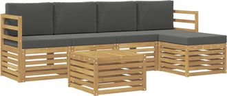 vidaXL Conjunto De Sof&aacute;s De Exterior 6 Uds. Blanco Y Antracita Vidaxl